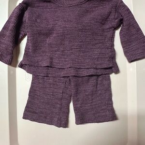 Kids Ribbed Matching Set — Purple
